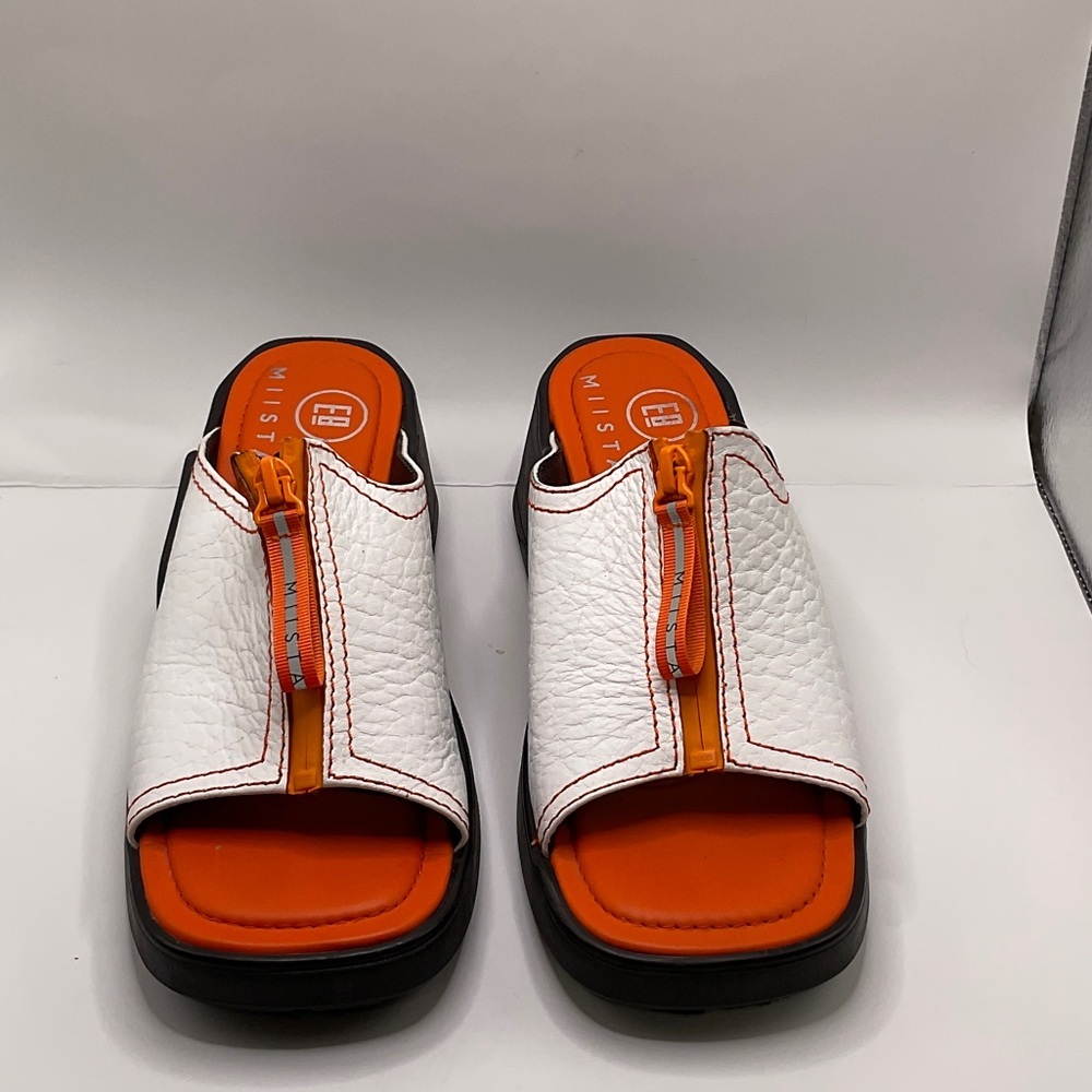 Miista Bertie white zipped mules Size 36 EU (6 US) Modern Minimalist